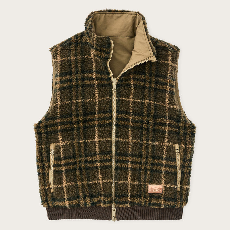 Women’s reversible wooly fleece vest by Filson | Tan (Beige)