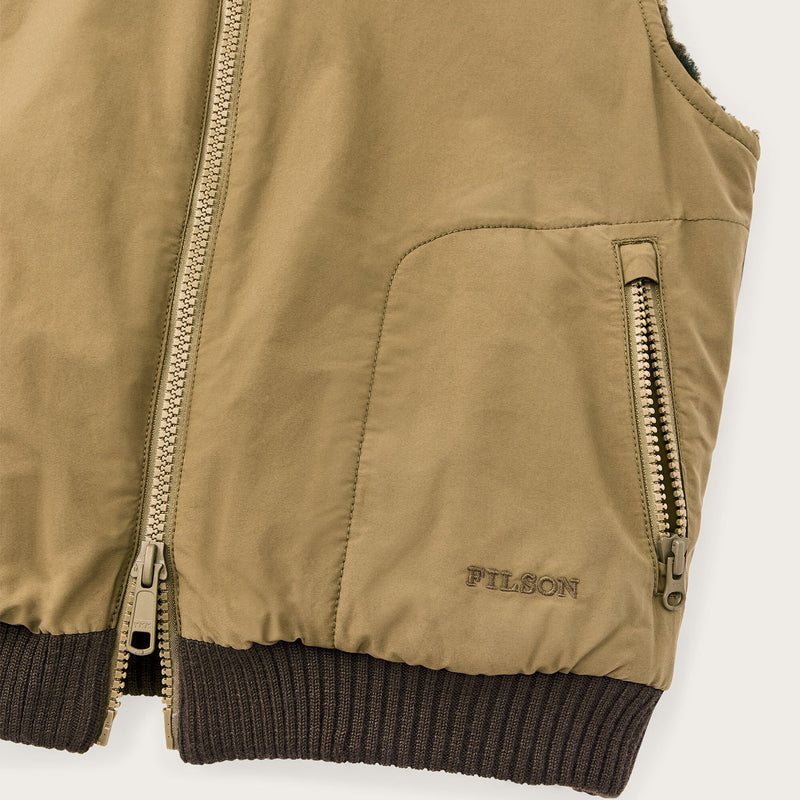 Women’s reversible wooly fleece vest by Filson | Tan (Beige)