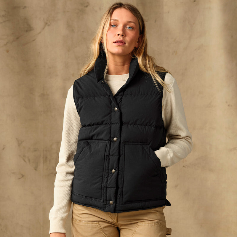 Women's heritage cotton down vest by Filson | Black (Black)