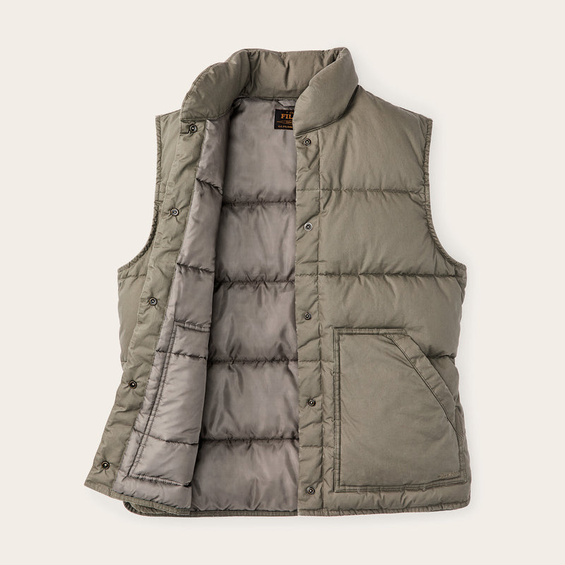 Women's heritage cotton down vest by Filson | Smokey olive (Gray)
