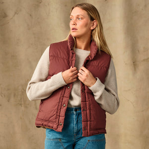 Women's heritage cotton down vest by Filson | Smoked paprika (Red)