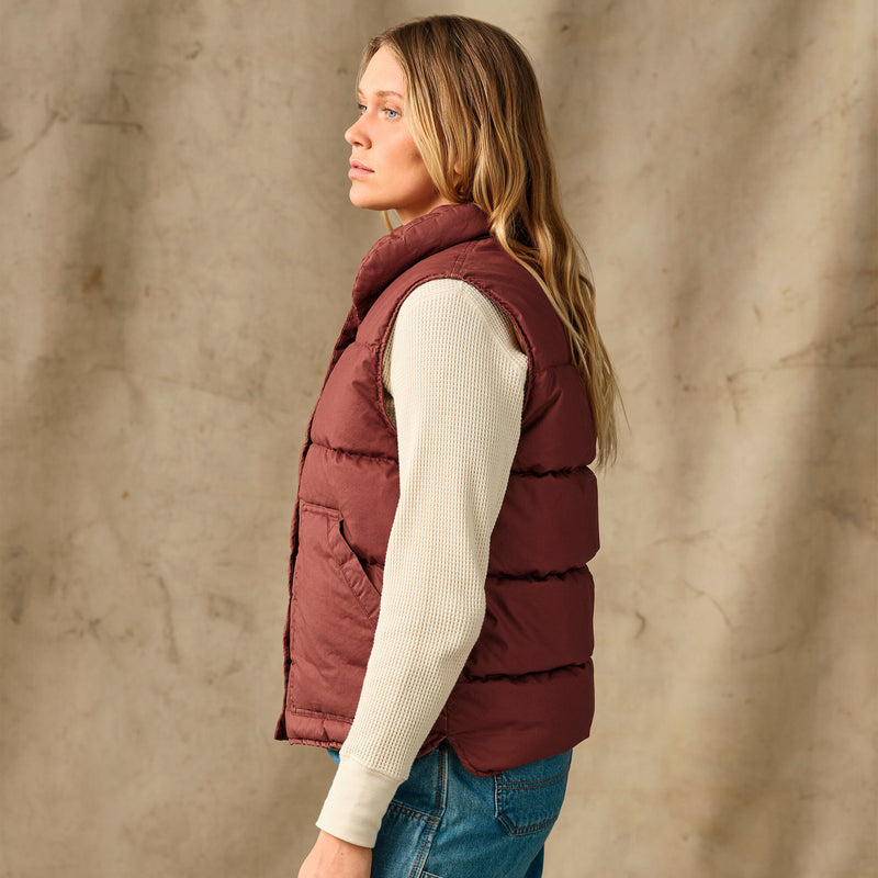 Women's heritage cotton down vest by Filson | Smoked paprika (Red)