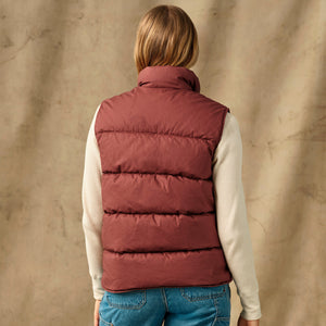 Women's heritage cotton down vest by Filson | Smoked paprika (Red)