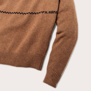 Women's wool crewneck sweater by Filson | Mustard horse (Brown)