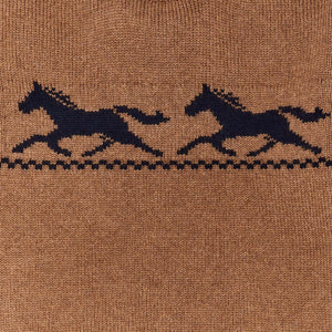 Women's wool crewneck sweater by Filson | Mustard horse (Brown)