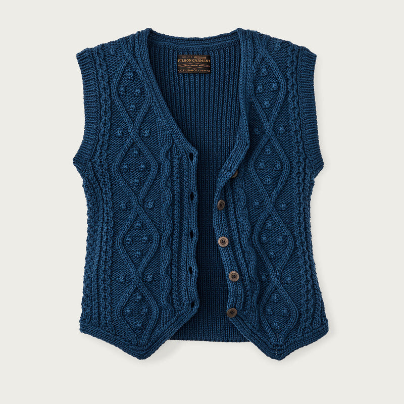 Women's jacquard cotton vest by Filson | Deep blue (Blue)