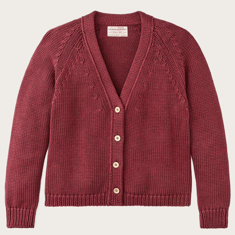 Cardigan femme en coton rustique par Filson | Burgundy