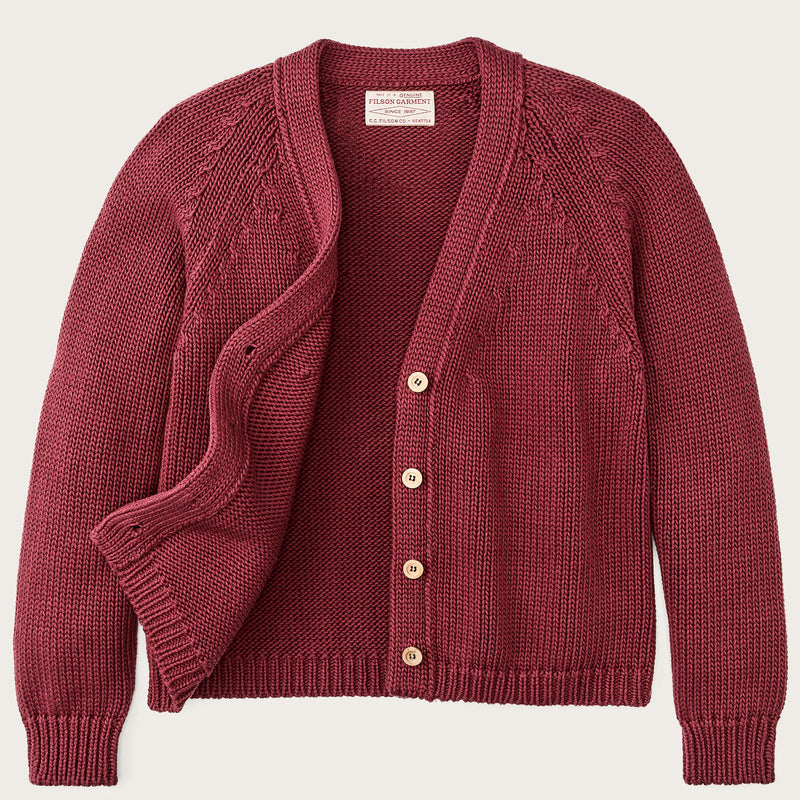 Cardigan femme en coton rustique par Filson | Burgundy
