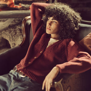 Cardigan femme en coton rustique par Filson | Burgundy