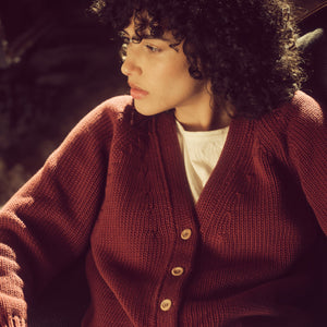 Cardigan femme en coton rustique par Filson | Burgundy