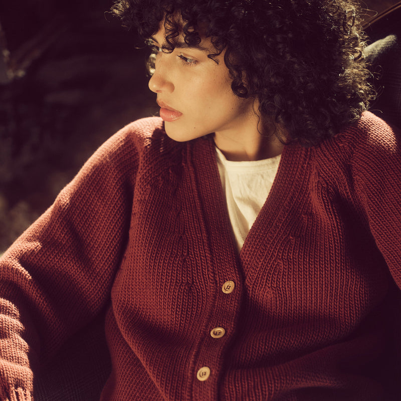 Cardigan femme en coton rustique par Filson | Burgundy