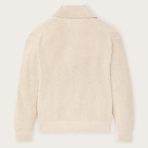 Women's cotton shawl neck cardigan by Filson | Natural (White)
