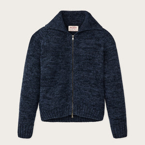 Women's cotton full-zip cardigan by Filson | Navy / marl (Blue)