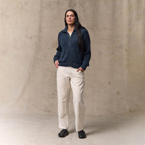 Women's cotton full-zip cardigan by Filson | Navy / marl (Blue)