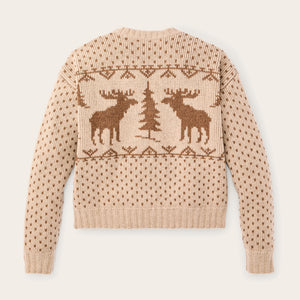Women's wildlife wool sweater by Filson | Cream / brown (Beige)