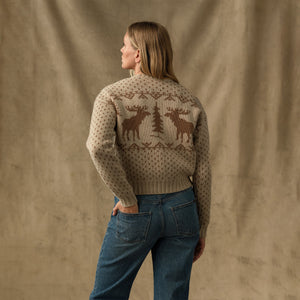 Women's wildlife wool sweater by Filson | Cream / brown (Beige)