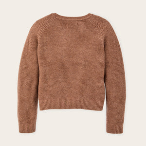 Women's waffle knit merino sweater by Filson | Brown heather (Brown)