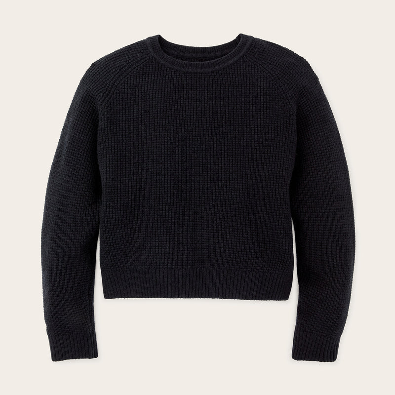 Women's waffle knit merino sweater by Filson | Dark navy (Blue)