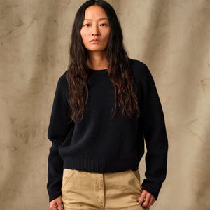 Women's waffle knit merino sweater by Filson | Dark navy (Blue)