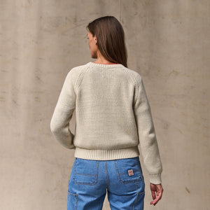 Women's cotton crewneck sweater by Filson | Natural (White)