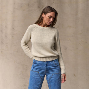 Women's cotton crewneck sweater by Filson | Natural (White)