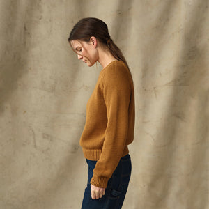 Women's cotton crewneck sweater by Filson | Golden brown (Beige)