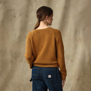 Women's cotton crewneck sweater by Filson | Golden brown (Beige)