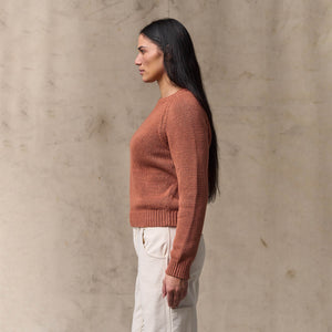 Women's cotton crewneck sweater by Filson | Copper brown (Red)