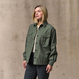 Women's reverse sateen jac-shirt by Filson | Service green (Green)