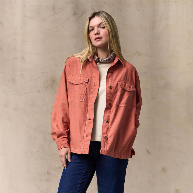 Women's reverse sateen jac-shirt by Filson | Copper brown (Pink)