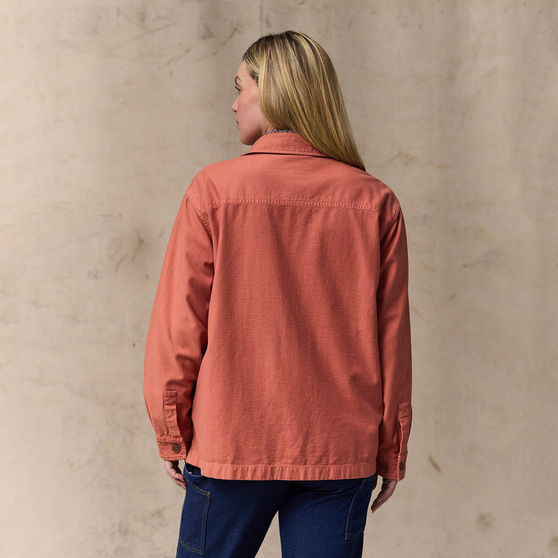 Women's reverse sateen jac-shirt by Filson | Copper brown (Pink)