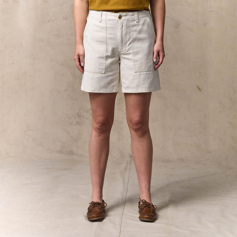 Women's reverse sateen supply shorts by Filson | Natural seed (White)