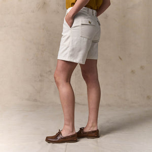 Women's reverse sateen supply shorts by Filson | Natural seed (White)