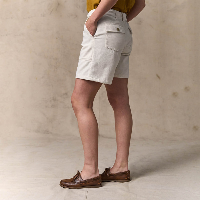 Women's reverse sateen supply shorts by Filson | Natural seed (White)