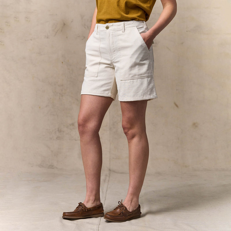 Women's reverse sateen supply shorts by Filson | Natural seed (White)