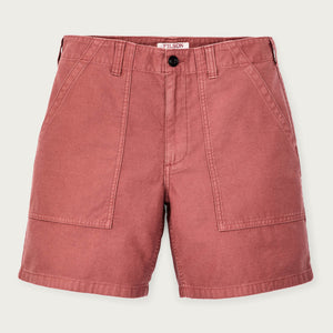 Women's reverse sateen supply shorts by Filson | Mahogany (Pink)