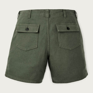 Women's reverse sateen supply shorts by Filson | Service green (Green)