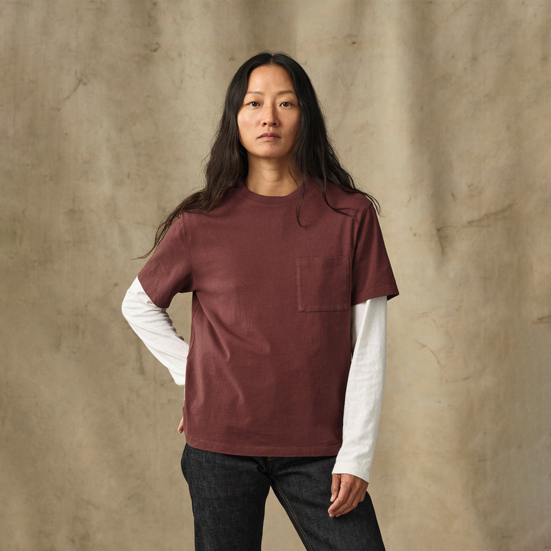 Women's short sleeve pocket tee by Filson | Loam brown (Red)