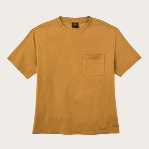 T-shirt femme poche et manches courtes par Filson | Bronze brown (Yellow)