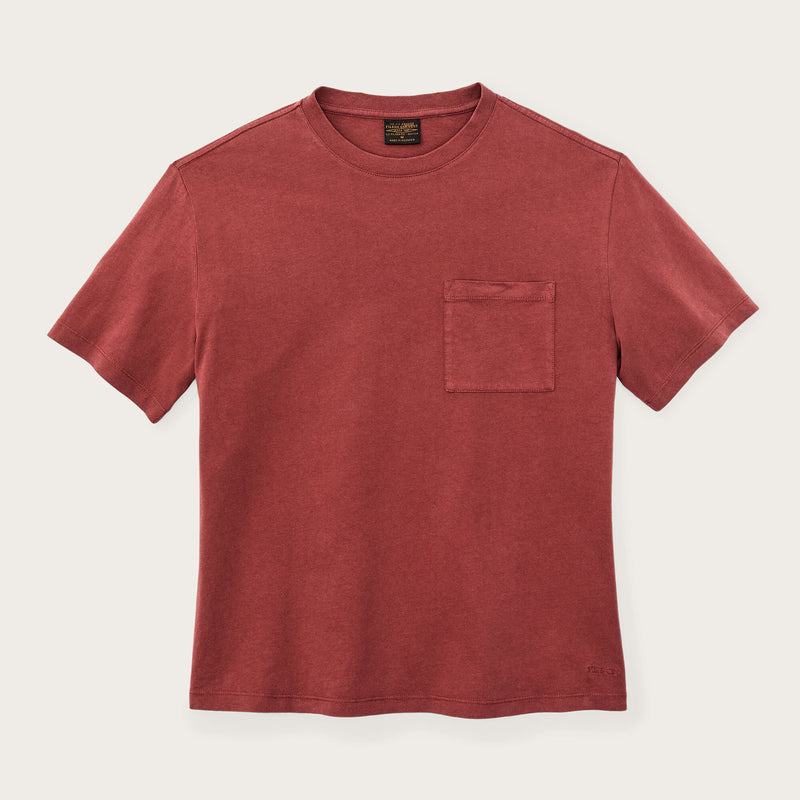 T-shirt femme poche et manches courtes par Filson | Fired brick (Red)