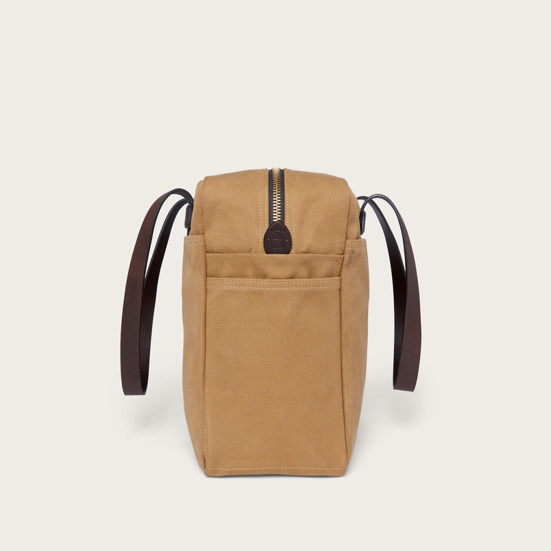 Rugged twill tote bag with zipper by Filson | Previously darktan (Beige)