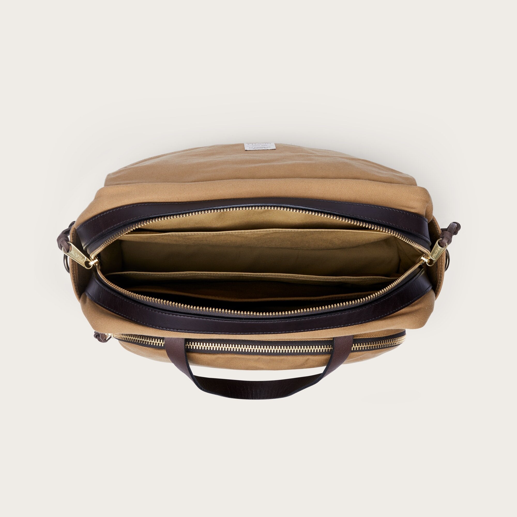 Rugged twill padded computer bag by Filson | Darktan (Beige)