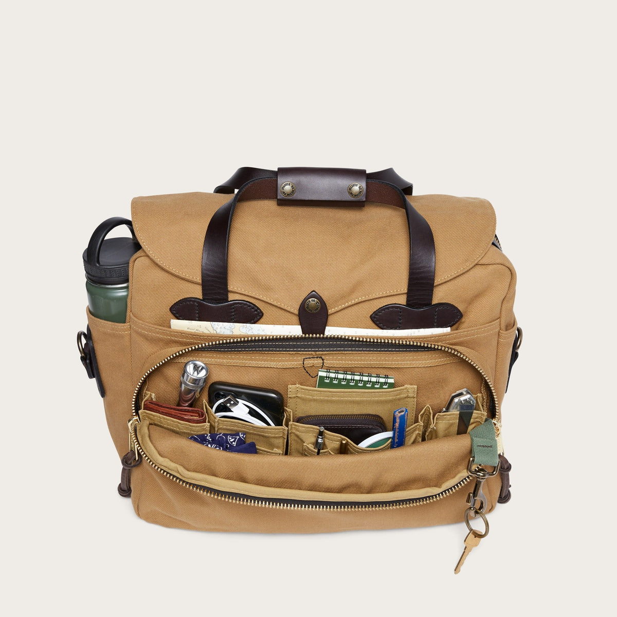 Rugged twill padded computer bag by Filson | Tan (Beige)