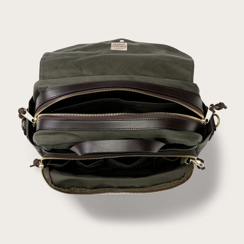 Rugged twill padded computer bag by Filson | Otter green (Green)