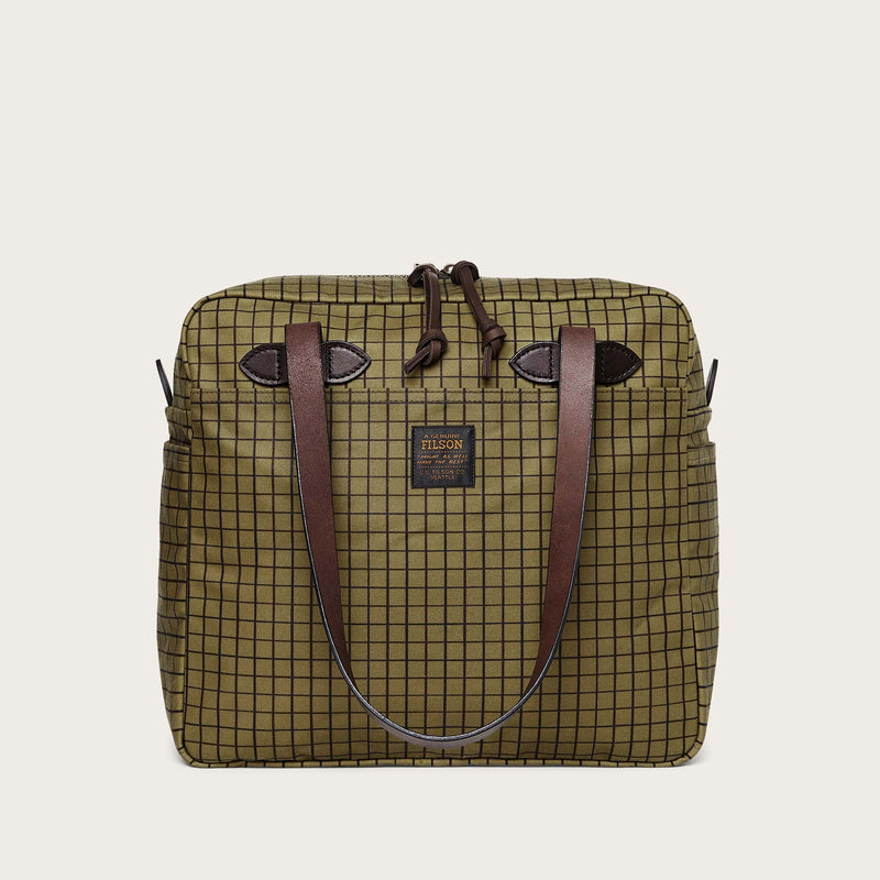 Tin cloth tote bag with zipper by Filson | Flyway green (Beige)