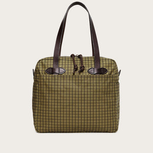 Tin cloth tote bag with zipper by Filson | Flyway green (Beige)