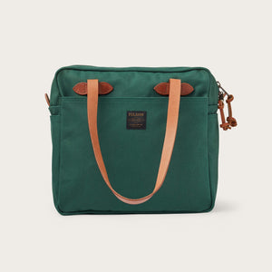 Rugged twill tote bag with zipper by Filson | Hemlock (Green)