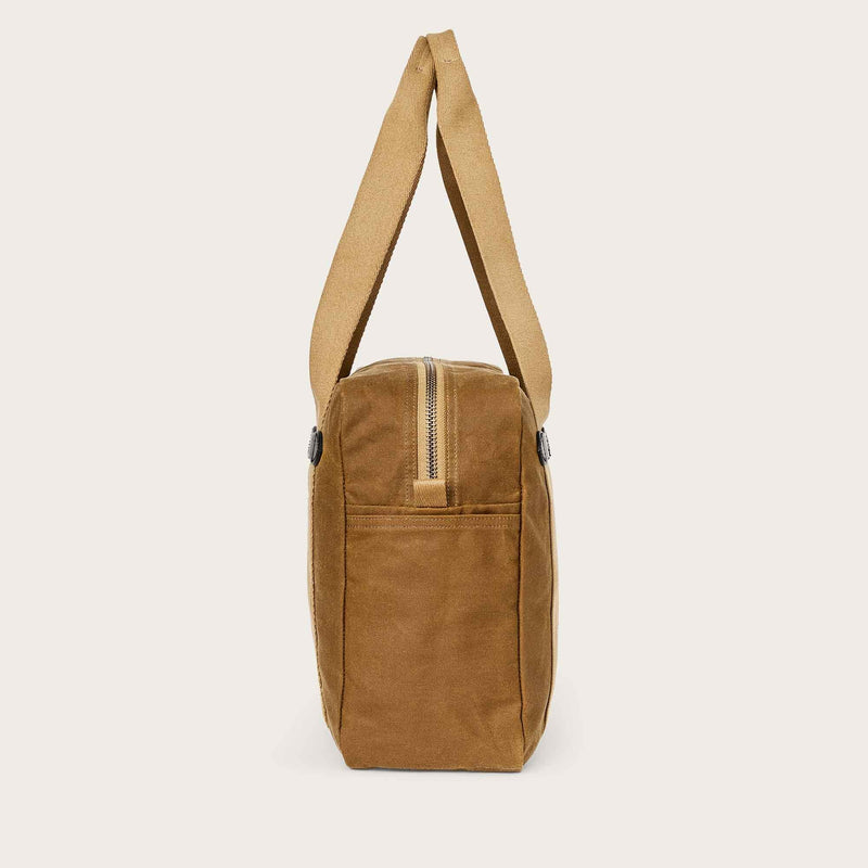 Tin cloth zipper tote bag by Filson | Dark tan (Beige)