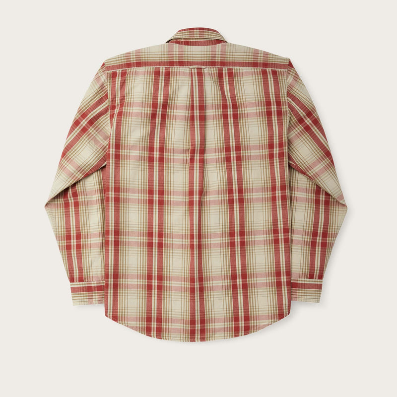 Filson's washed feather cloth shirt by Filson | River rock faded red (Red)
