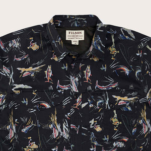 Twin lakes sport shirt by Filson | Offshore catch print (Blue)